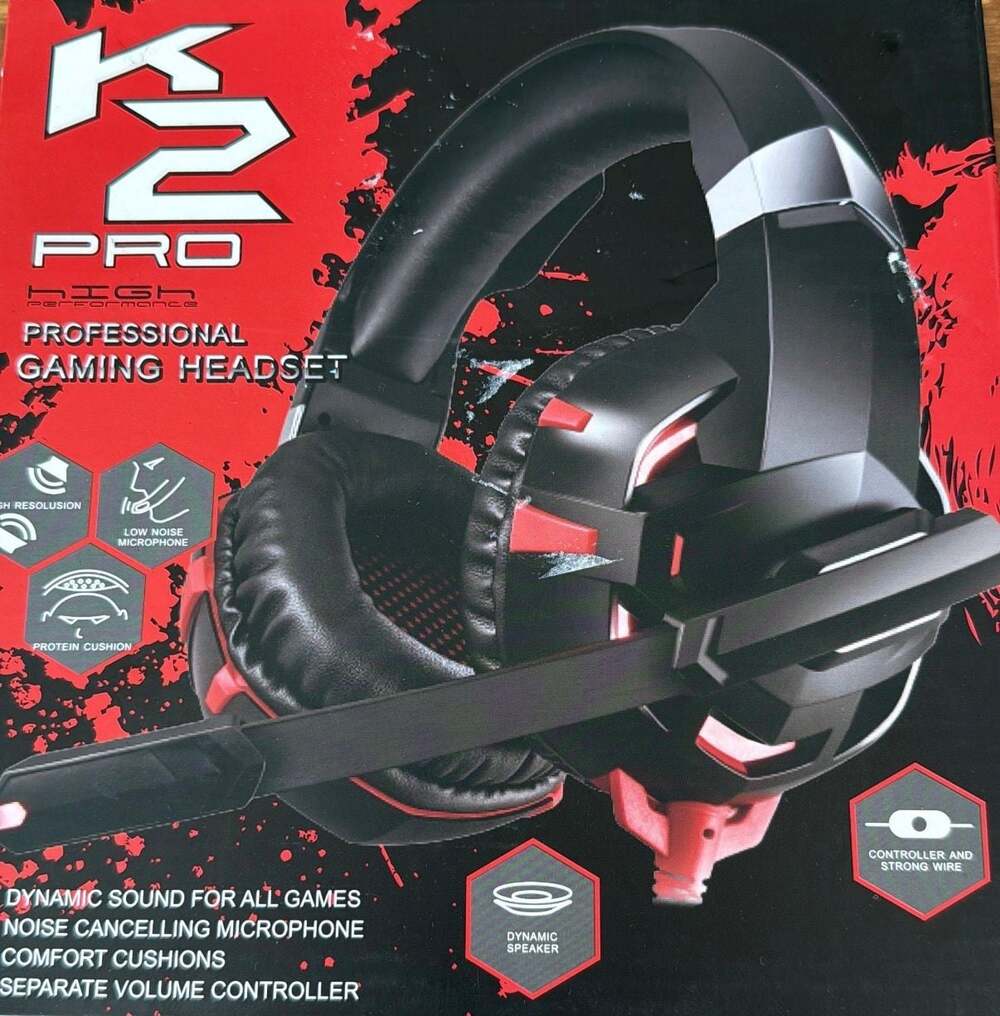 RUNMUS K2 Pro Professional Gaming Headset with Noise Cancelling Mic and LED Ligh